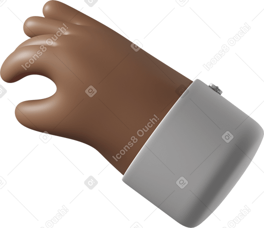 3D Dark brown skin hand takes PNG, SVG