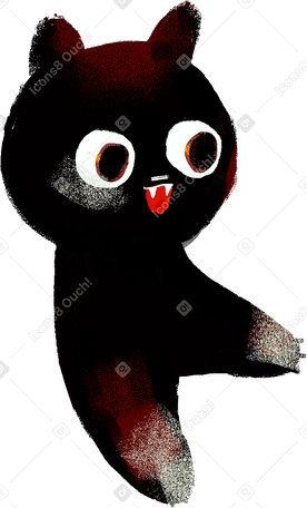 black kitten Illustration in PNG, SVG
