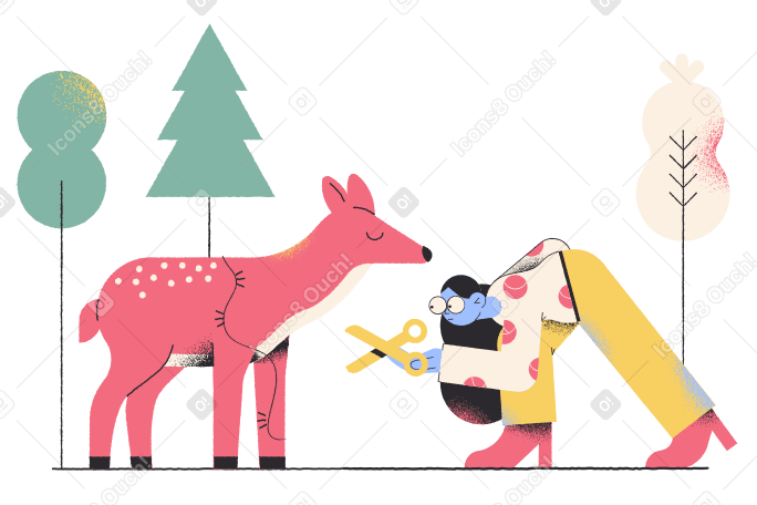 Caring about wildlife Illustration in PNG, SVG