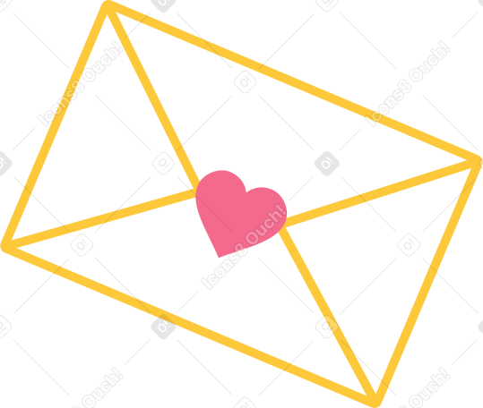 enveloppe avec coeur PNG, SVG