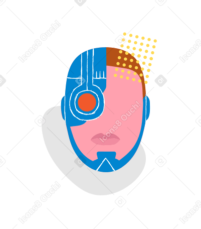 Robotic head with vision PNG, SVG