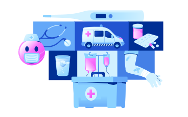 Hospital and medical supplies for first aid PNG, SVG
