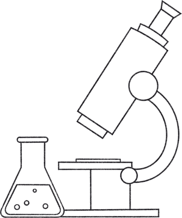 Microscope with flask for laboratory research в PNG, SVG