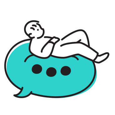 Man lying on speech bubble PNG, SVG