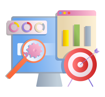 Seo analytics and targeted marketing PNG, SVG