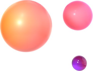 trio of floating plastic spheres PNG, SVG