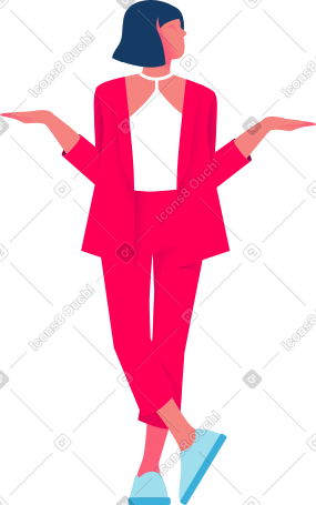 穿裤装的女人双腿交叉站立 PNG, SVG