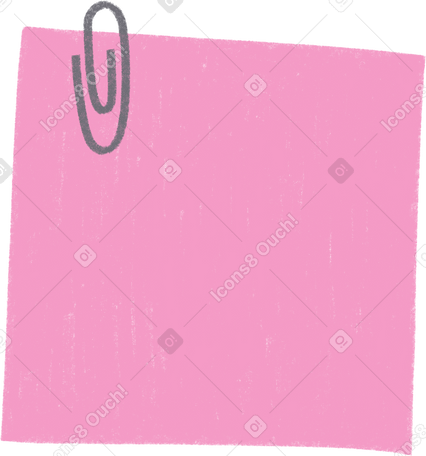 pink post it note and paperclip в PNG, SVG