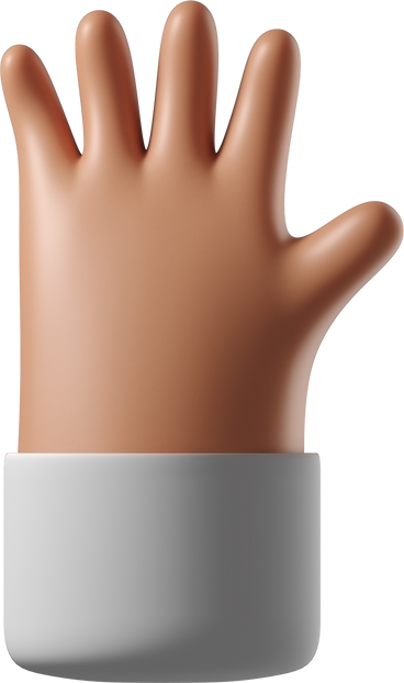 Pele bronzeada acenando com a mão com os dedos abertos PNG, SVG
