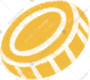 Gold coin with white lines PNG, SVG