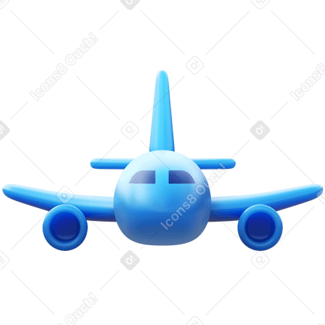 3D airplane front view PNG, SVG