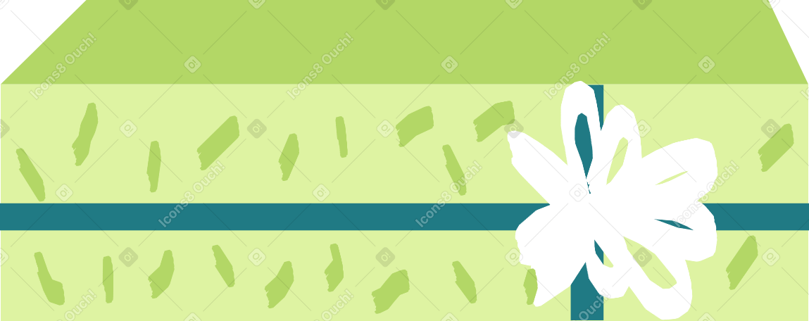green gift box with a bow Illustration in PNG, SVG