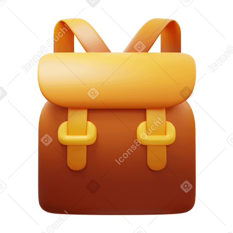 3D school backpack PNG, SVG