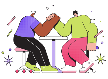 Two rivals arm wrestling each other PNG, SVG