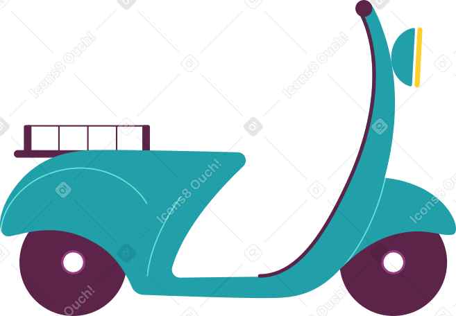 바구니 트렁크가 있는 스쿠터 PNG, SVG