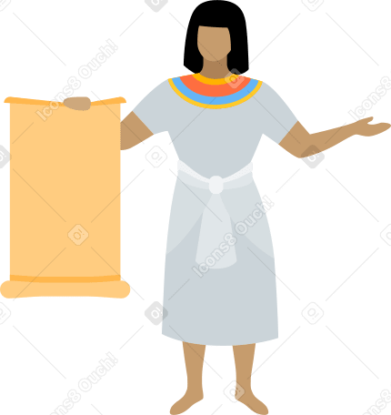 egyptian woman with scroll Illustration in PNG, SVG