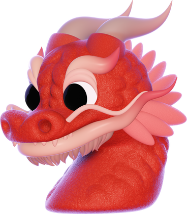 Icône 3d du dragon chinois rouge PNG, SVG