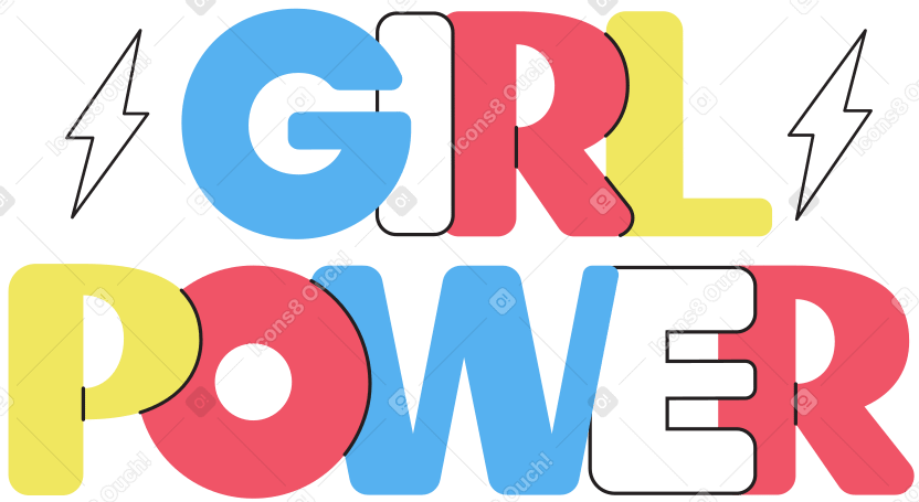 надпись girl power в PNG, SVG