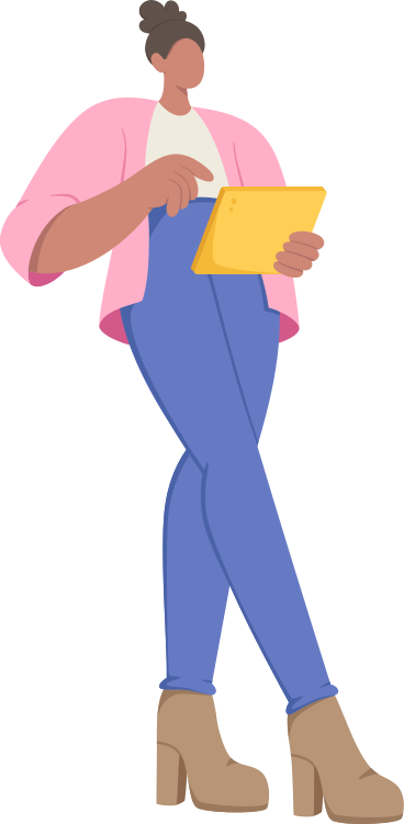 woman with tablet PNG, SVG