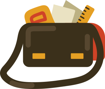 bag with books PNG, SVG