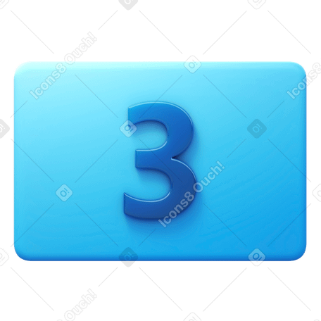 3D number three PNG, SVG