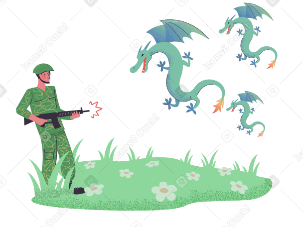 Attack Illustration in PNG, SVG