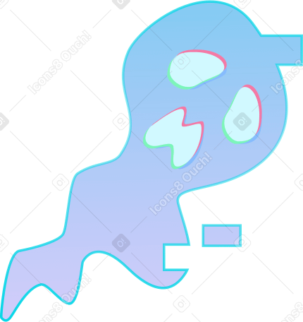 有故障的蓝色幽灵 PNG, SVG