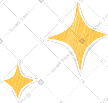 Small and large yellow star PNG, SVG