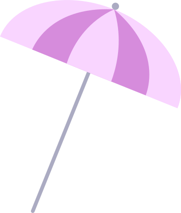 pink striped beach umbrella PNG, SVG
