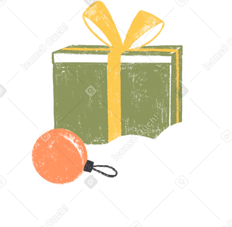 흰 구름 위에 선물과 빨간 크리스마스 장식품 PNG, SVG