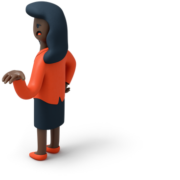 Back view of black woman raising her hand up and looking left PNG, SVG