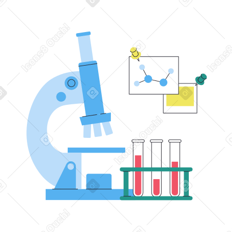 Laboratory tests on microscope Illustration in PNG, SVG