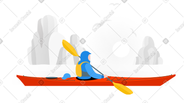 Person paddling in kayak in the sea PNG, SVG