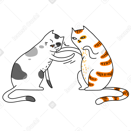 Кошки дерутся в PNG, SVG