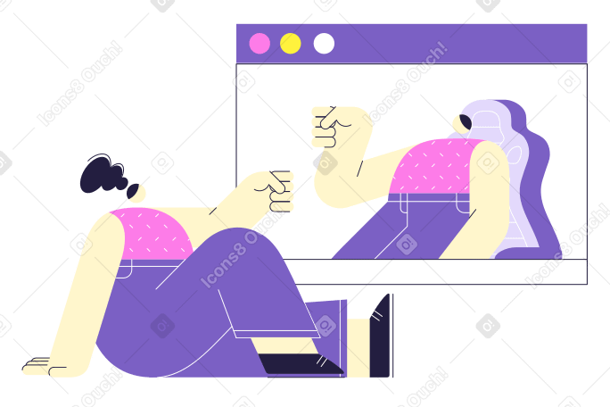Virtual meeting Illustration in PNG, SVG