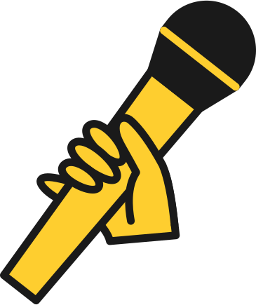 microphone in hand PNG, SVG
