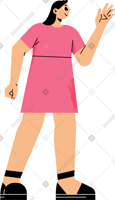 举手的穿裙子的女人 PNG, SVG