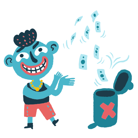 お金の無駄 のpngとsvgでのイラスト