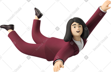 Flying businesswoman in red suit PNG, SVG