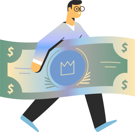 man with money Illustration in PNG, SVG