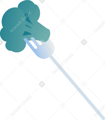 fork with broccoli Illustration in PNG, SVG