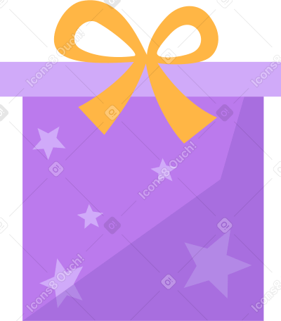 purple gift with star PNG, SVG