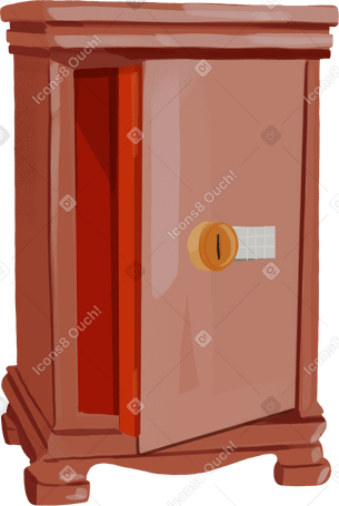 antique wooden safe Illustration in PNG, SVG