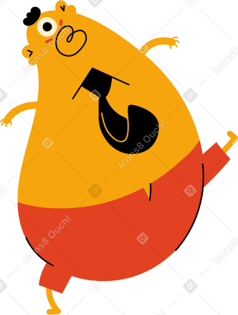 yellow one-eyed character with a tie Illustration in PNG, SVG