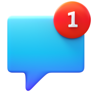 speech bubble with notification PNG, SVG