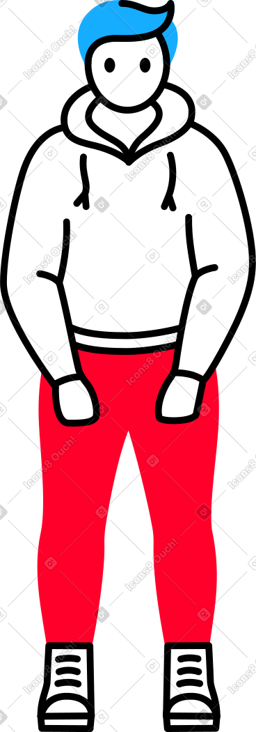 Sporty man is standing and holding something PNG, SVG