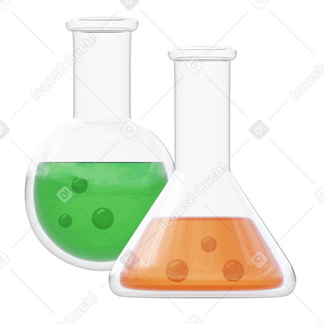 3D two flasks PNG, SVG