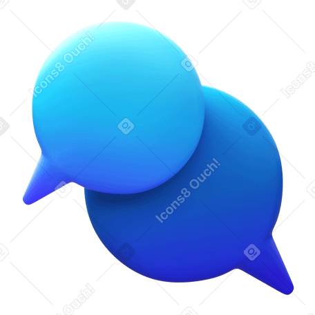 3D chat bubbles Illustration in PNG, SVG