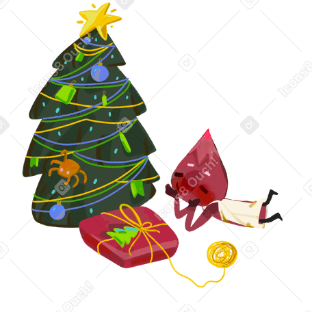 Gift under the christmas tree PNG, SVG