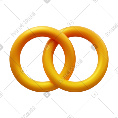 3D wedding rings PNG, SVG